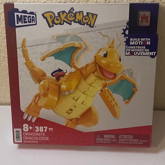 Mega Pokémon Dragonite Motion Building Set - Yellow and Green - Picture 1 of 4
